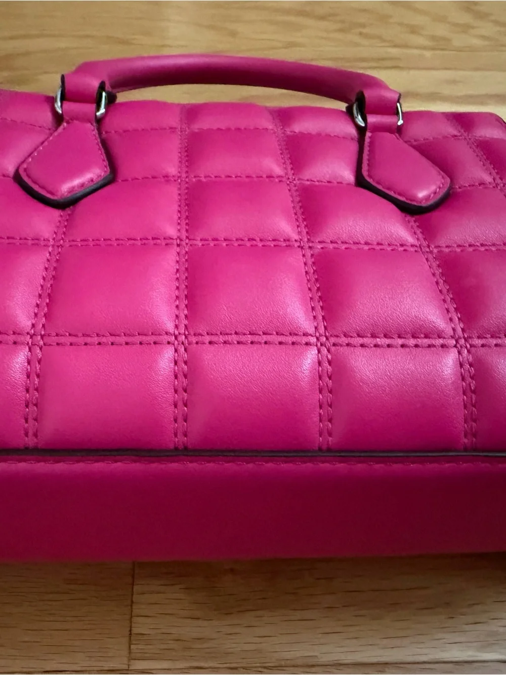 Michael Kors Quilted Satchel Handbag in Bright Fuchsia